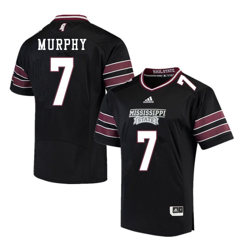 Men #7 Marcus Murphy Mississippi State Bulldogs College Football Jerseys Sale-Black - Click Image to Close